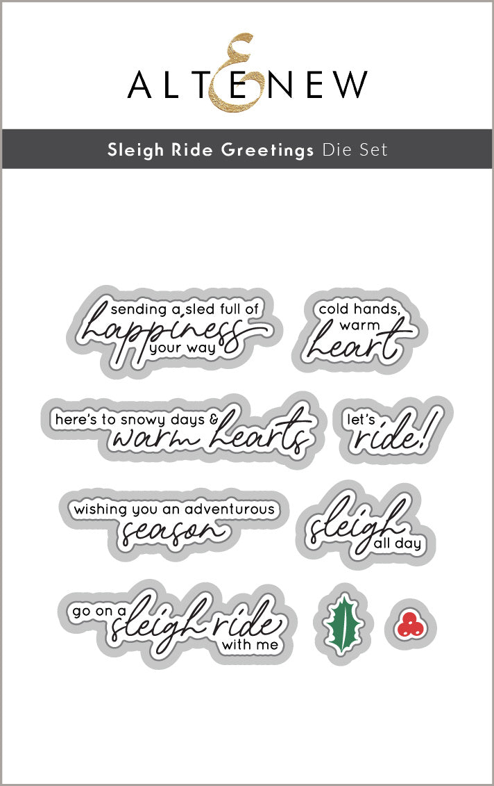 Altenew Sleigh Ride Greetings - Complete Bundle (Stamp and Die)