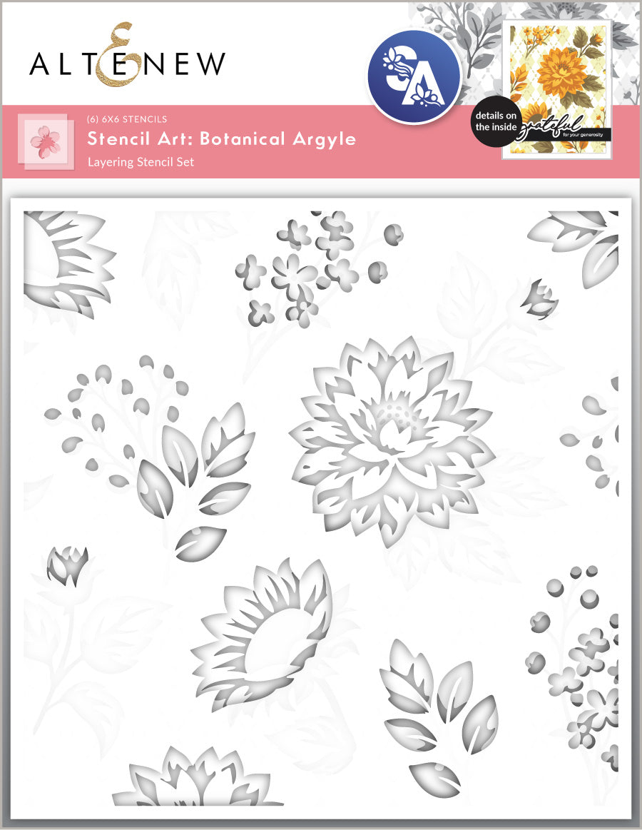 Altenew Stencil Art: Botanical Argyle & Add-on Die Bundle