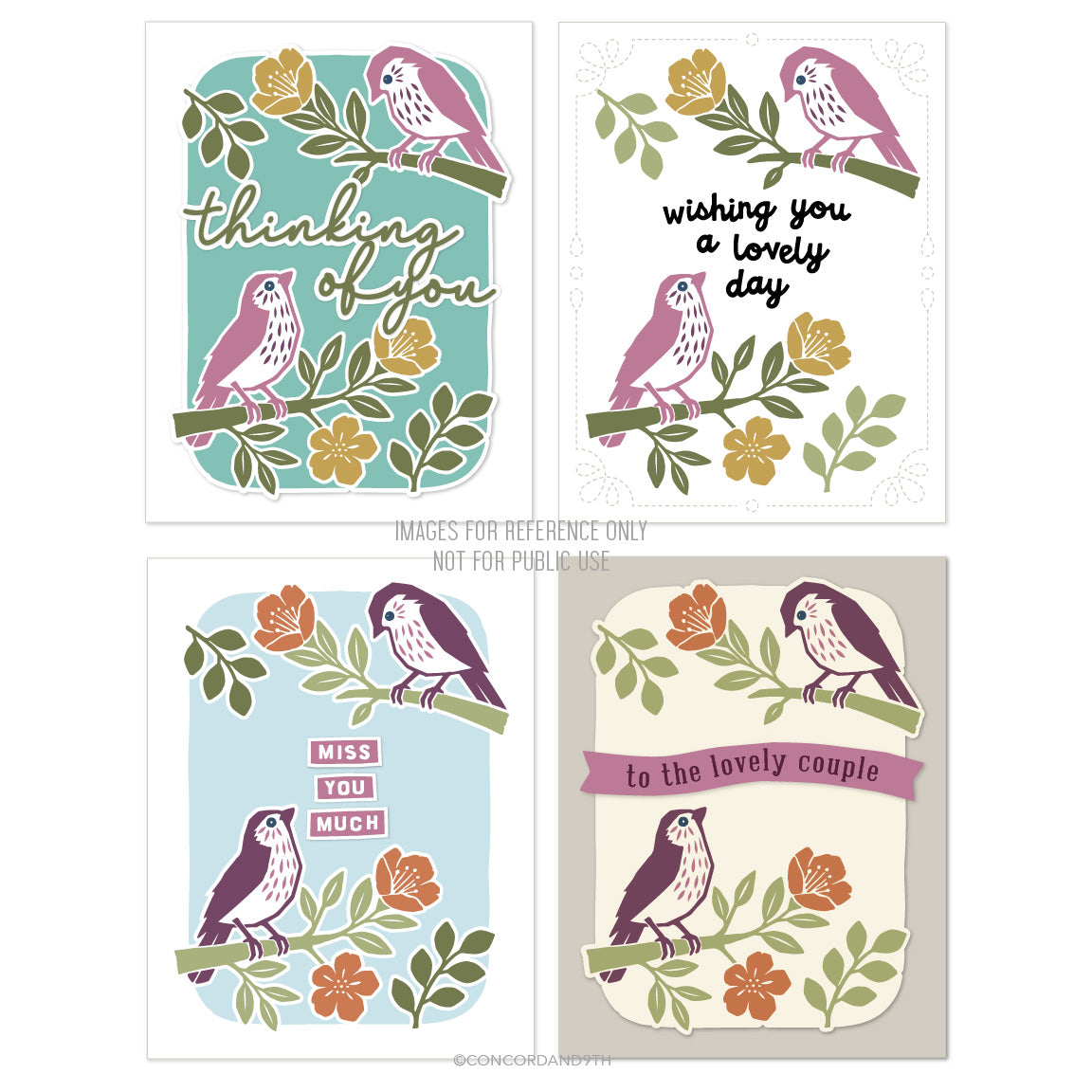 Concord & 9th Finch Friends Stamp Set (6 x 8) & Die Bundle