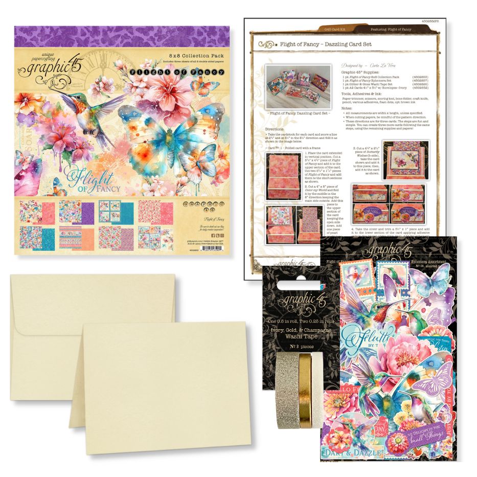 Graphic 45 Flight of Fancy Card Kit