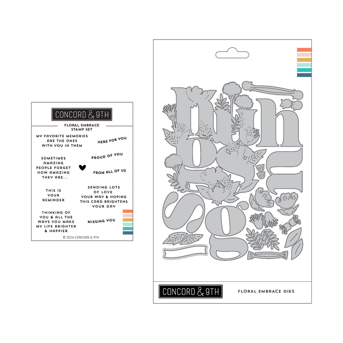 Concord & 9th Floral Embrace Stamp Set (3 x 4) & Die Bundle