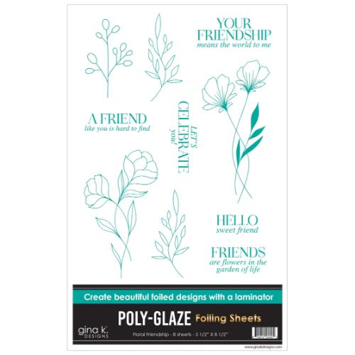 Gina K Designs POLY-GLAZE Foiling Sheets- Floral Friendship