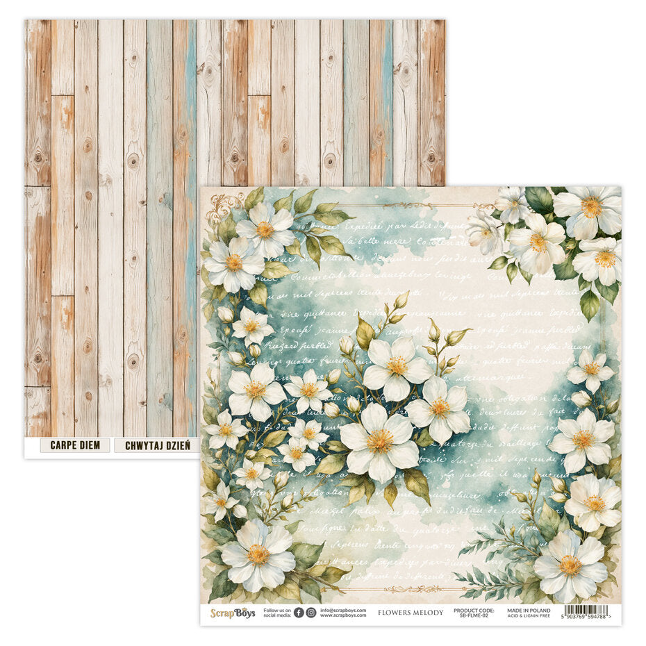 ScrapBoys Flowers Melody 6x6 Inch Paper Pad (SB-FLME-09)