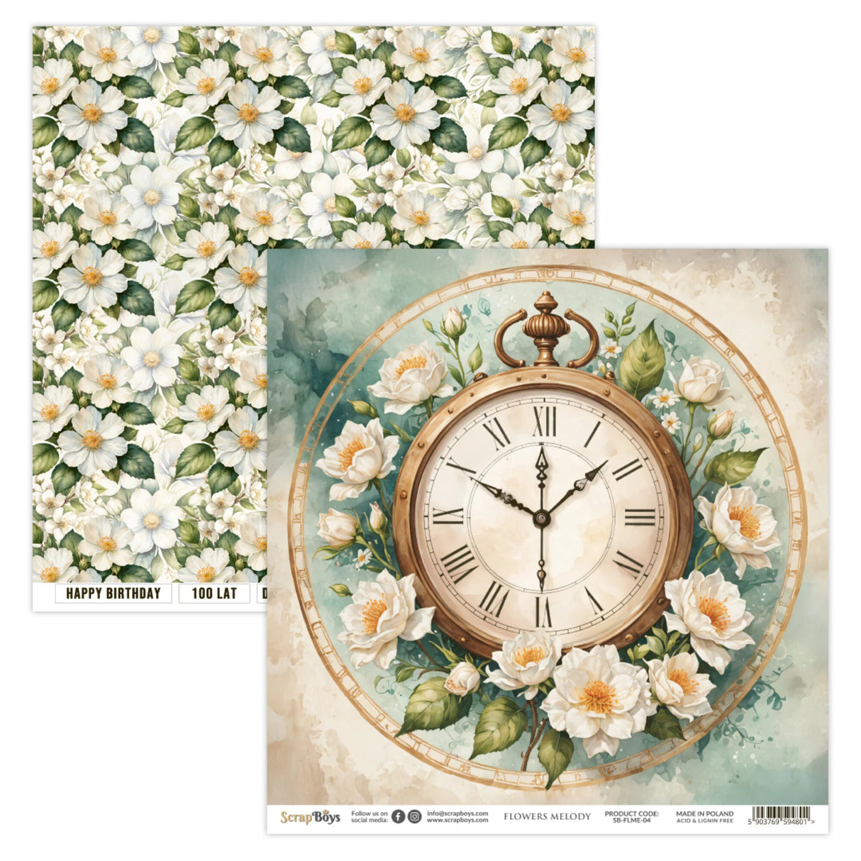 ScrapBoys Flowers Melody 6x6 Inch Paper Pad (SB-FLME-09)