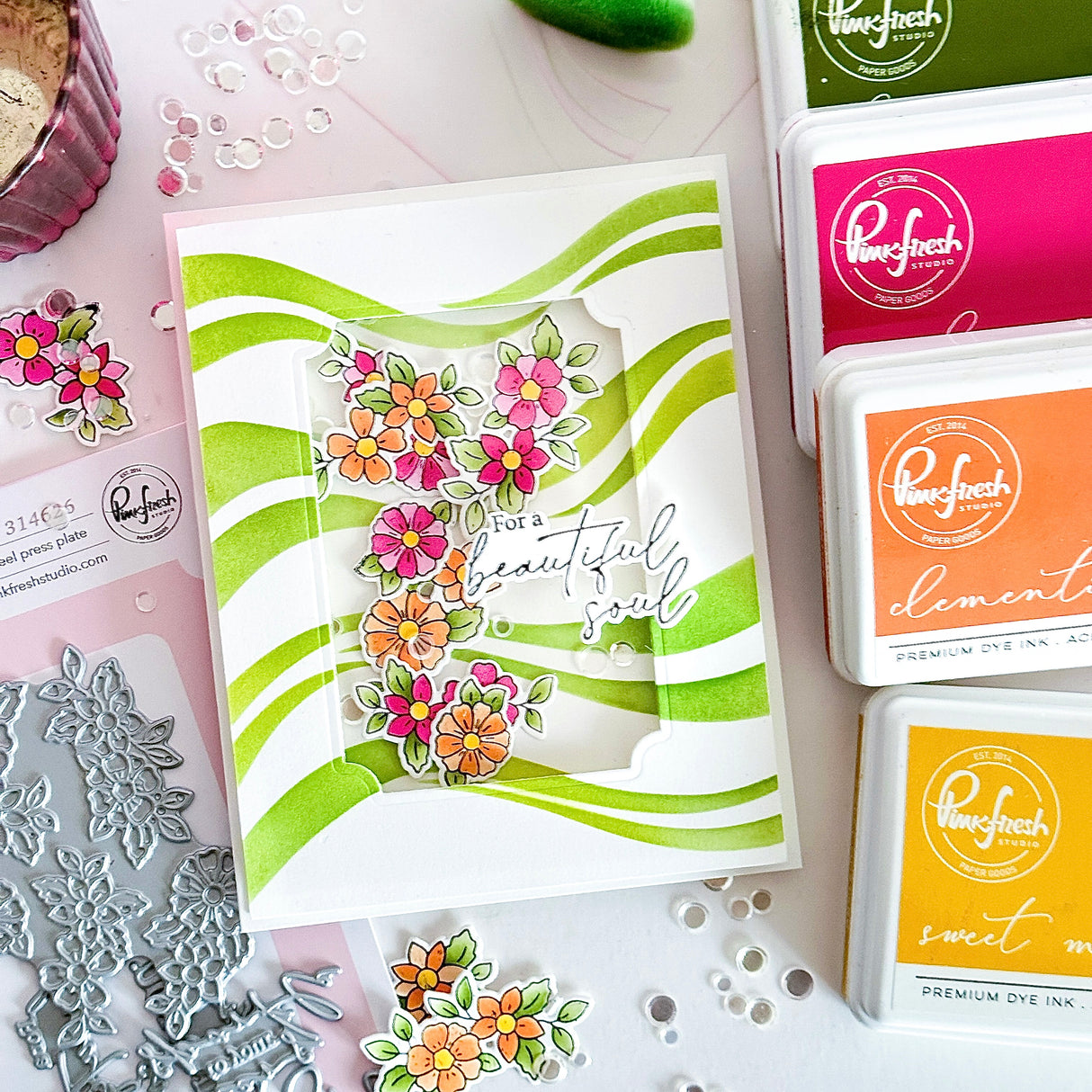 Pinkfresh Studio Fragrance Notes Stamp, Die & Stencil Bundle