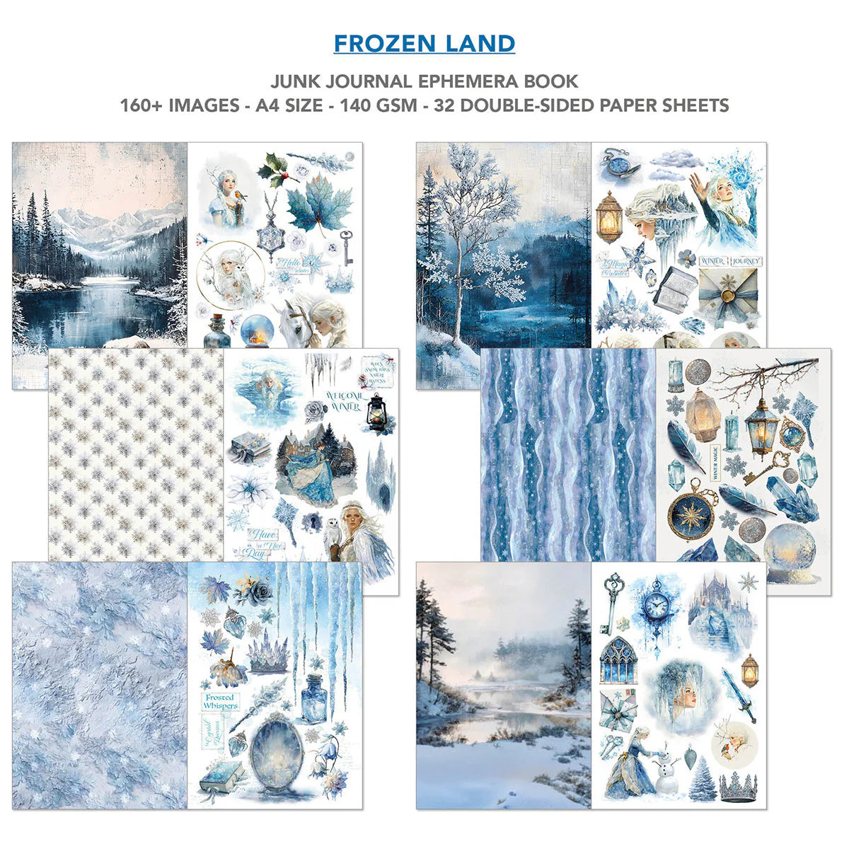 Ciao Bella Frozen Land Junk Journal Ephemera Book A4 32/Pkg