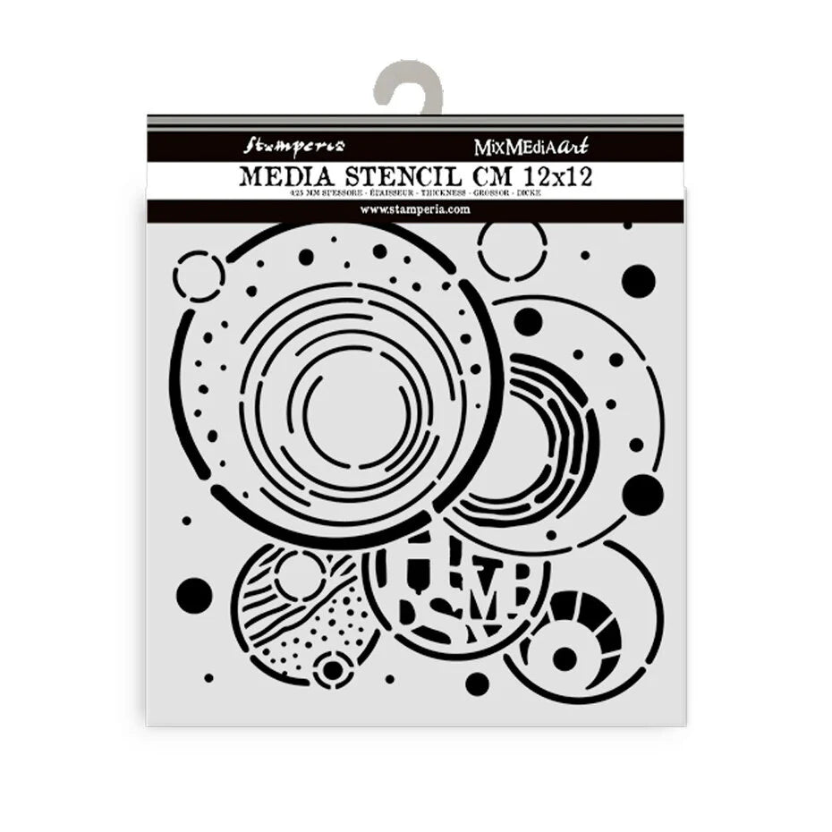 Stamperia Furry Friends Thick Stencil 12x12cm Vibrant Circles (KSTDS62)