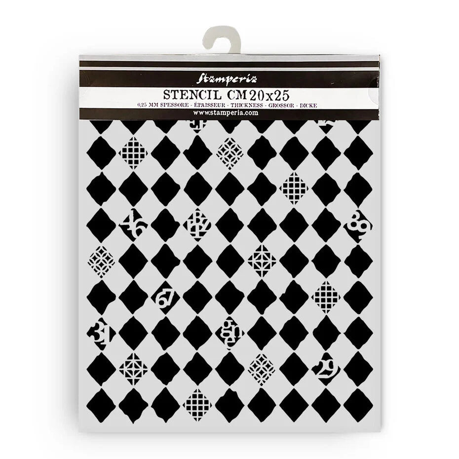 Stamperia Furry Friends Thick Stencil 20x25cm Rhombus Pattern (KSTD190)