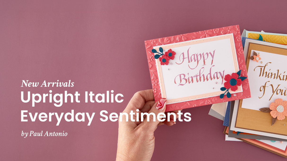 Spellbinders Upright Italic Everyday Sentiments Press + Foil Bundle by Paul Antonio