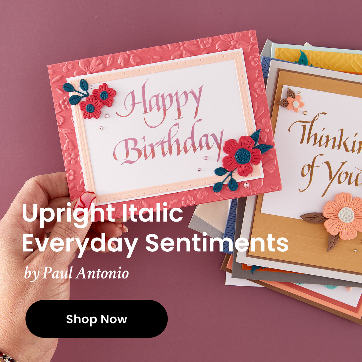 Spellbinders Upright Italic Everyday Sentiments Press + Foil Bundle by Paul Antonio