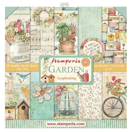 Stamperia Scrapbooking Pad 10 sheets cm 30,5x30,5 (12"x12") - Garden
