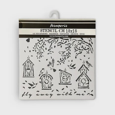 Stamperia Thick stencil cm 18X18 - Garden nests