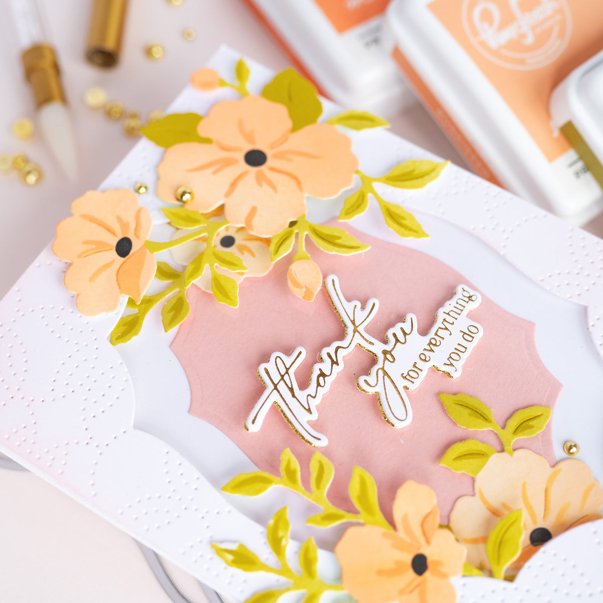 Pinkfresh Studio Gentle Bloomscape die & Stencil Bundle