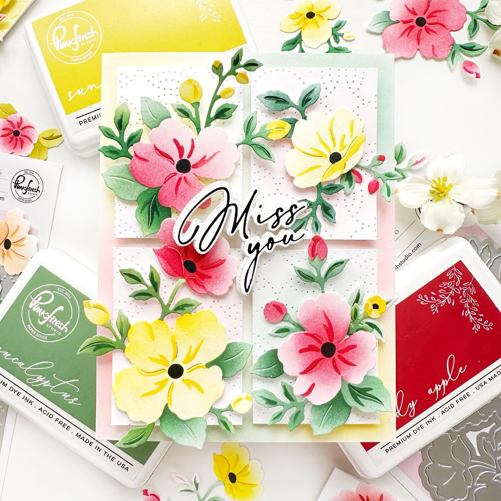 Pinkfresh Studio Gentle Bloomscape die & Stencil Bundle
