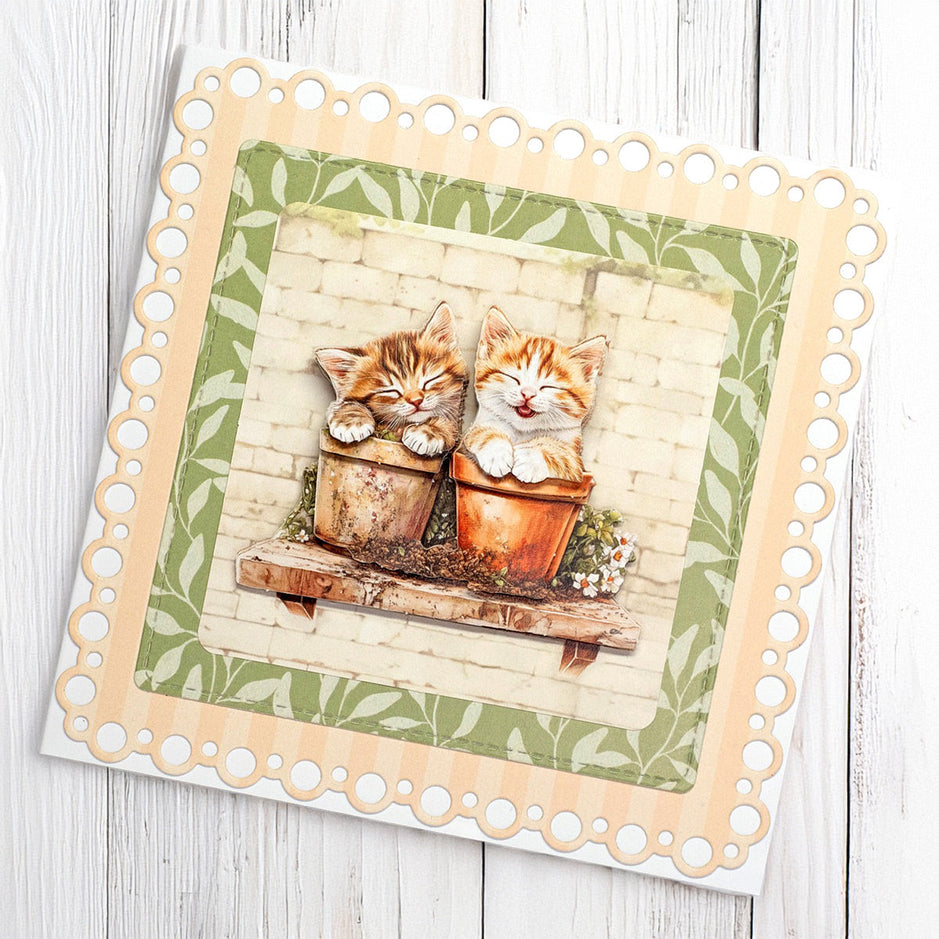 Katy Sue Designs Crafty Kittens Die Cut Topper & Decoupage Collection
