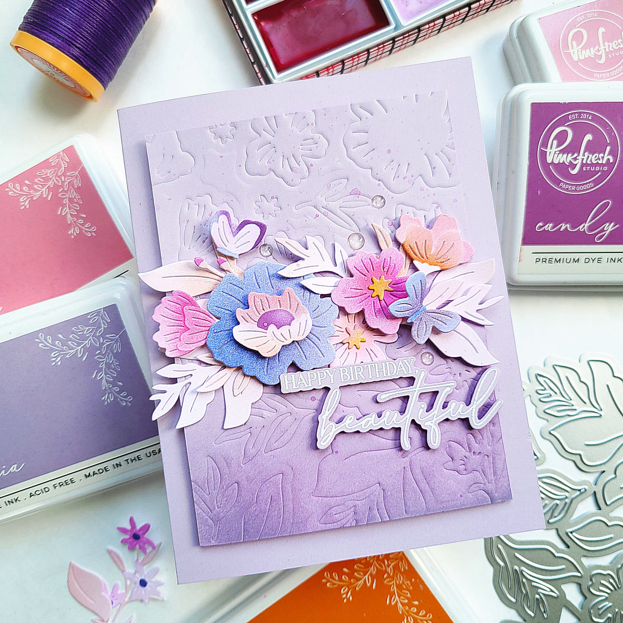 Pinkfresh Studio Golden Poppies die & Stencil Bundle