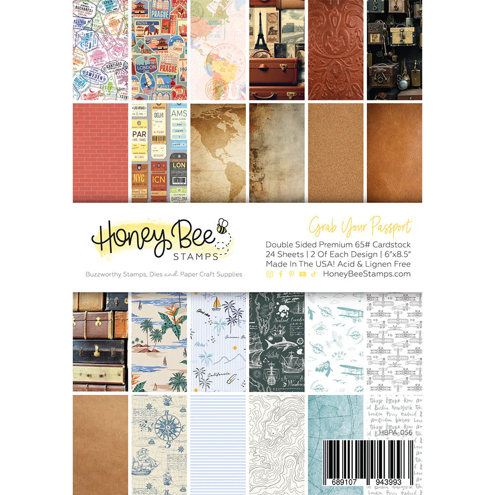 Honey Bee Grab Your Passport Paper Pad 6x8.5 - 24 Double Sheets