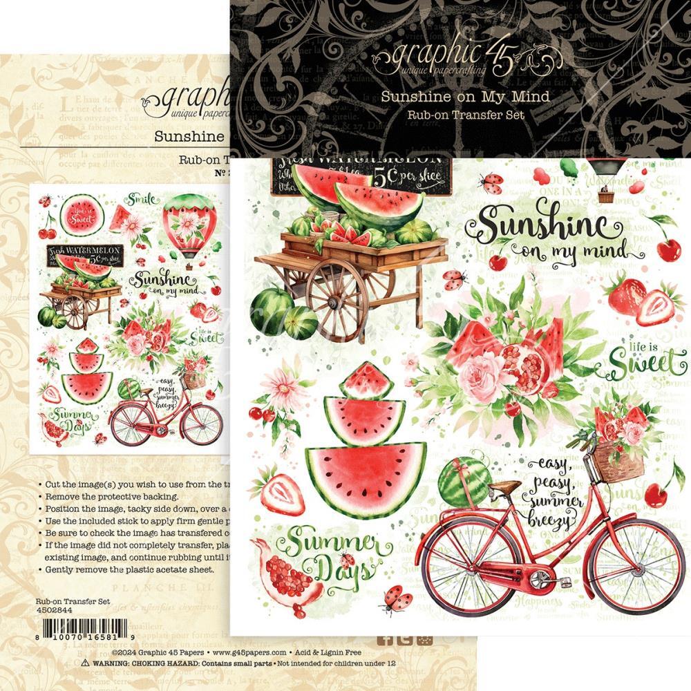 Graphic 45 Sunshine on my Mind Rub-on Transfers 4502844