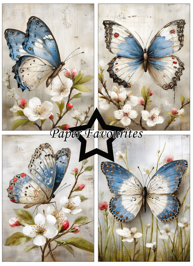 Paper Favourites Grunge Butterflies A6 Paper Pad (PFA602)