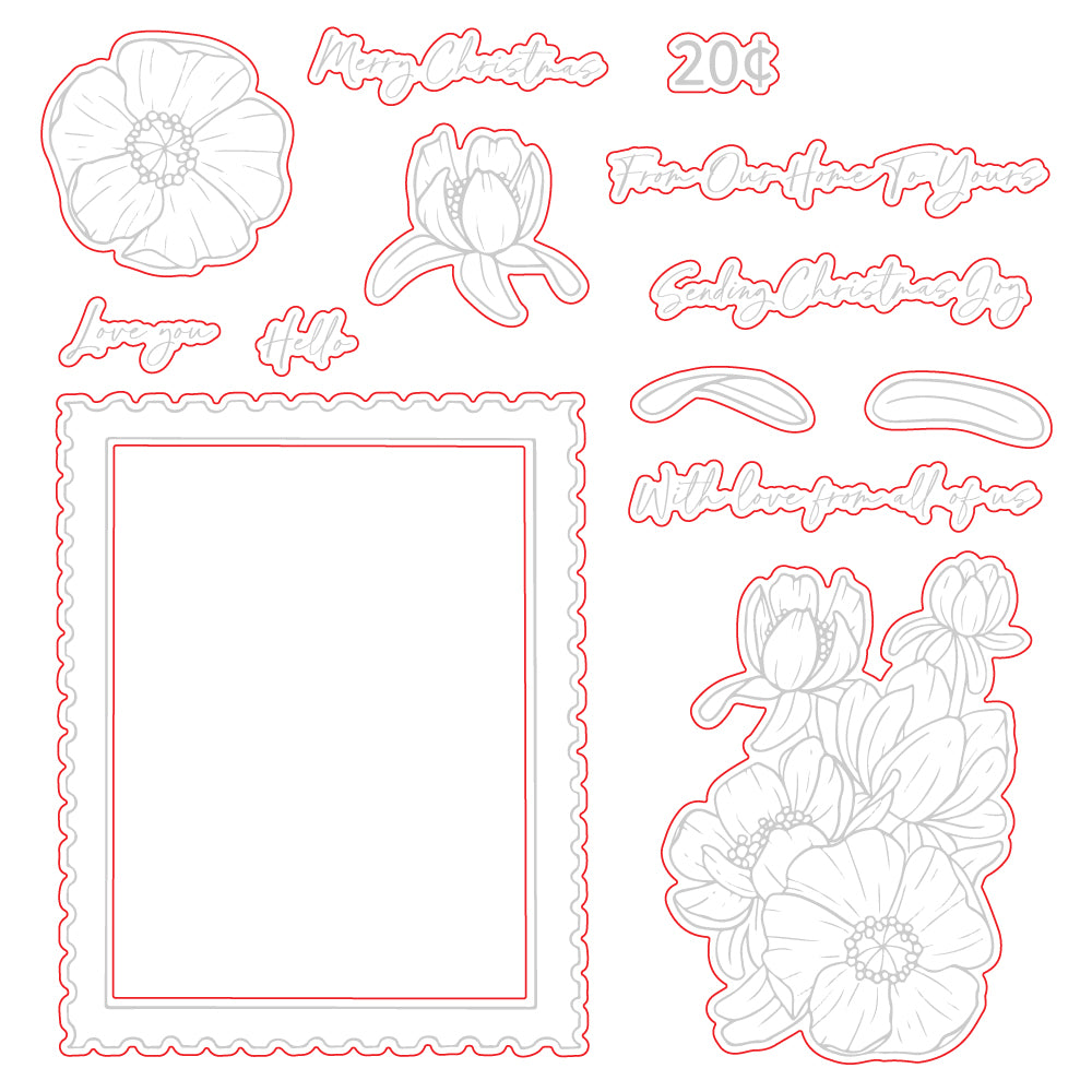 Honey Bee Sending Christmas Joy - Honey Cuts