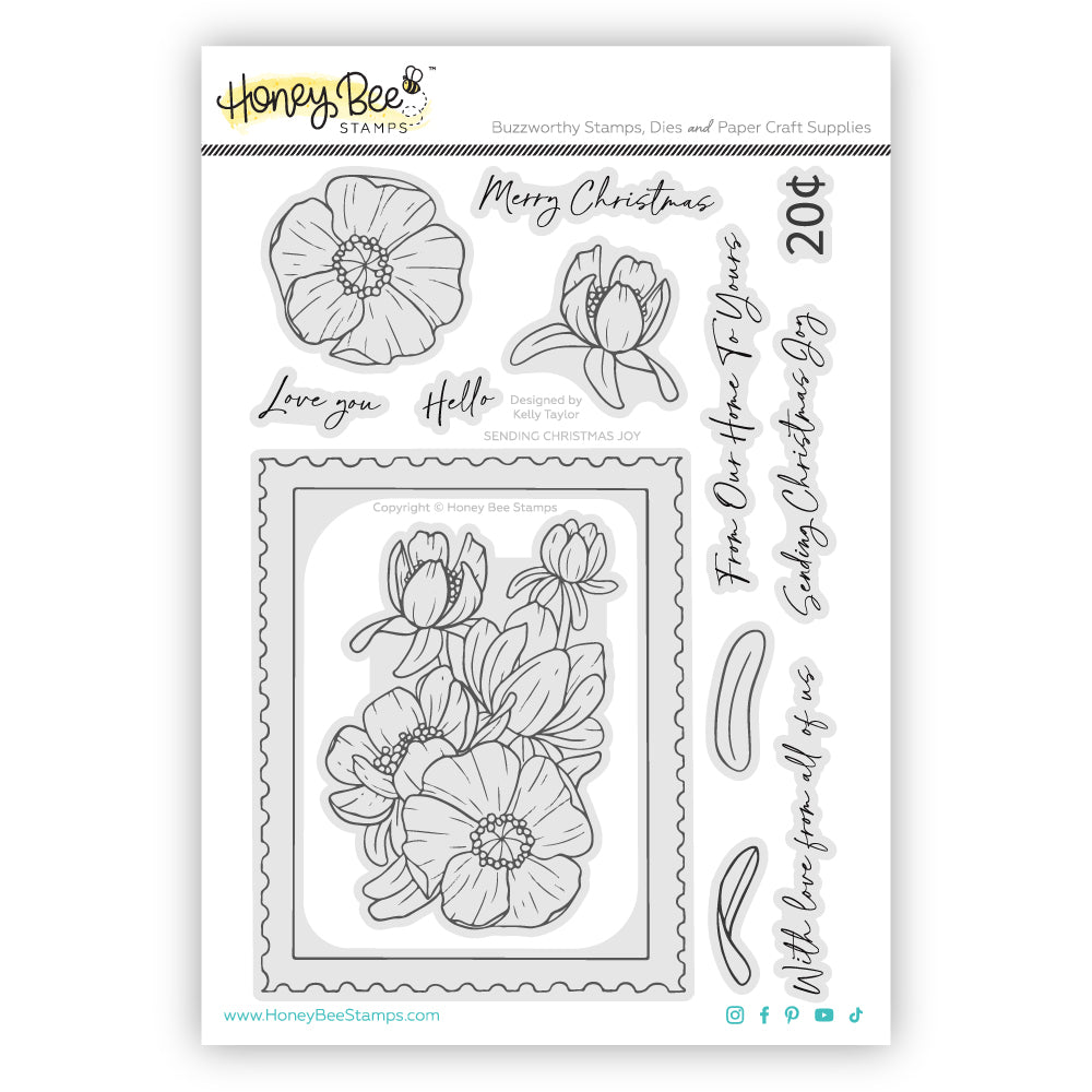 Honey Bee Sending Christmas Joy 6x8 Stamp Set