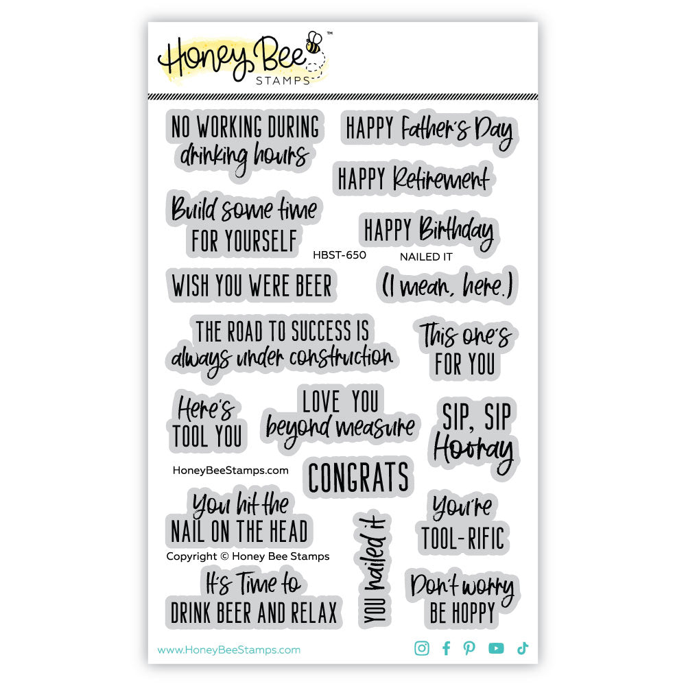 Honey Bee Stamps Nailed It - 4x6 Stamp Set & Die Bundle