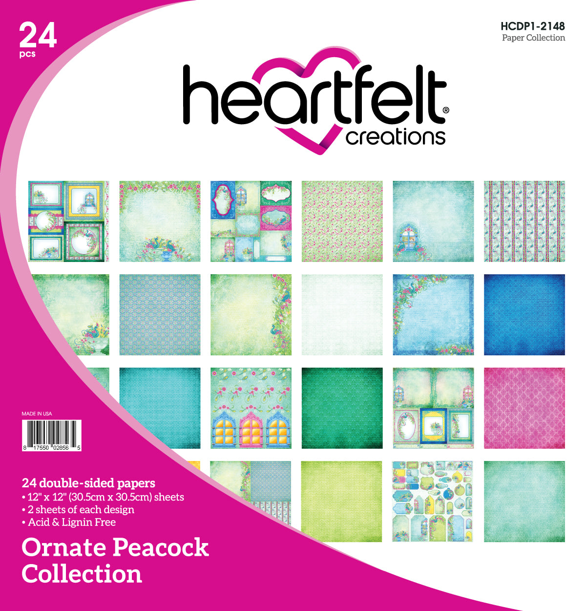 Heartfelt Creations Ornate Peacock Paper Collection HCDP1-2148