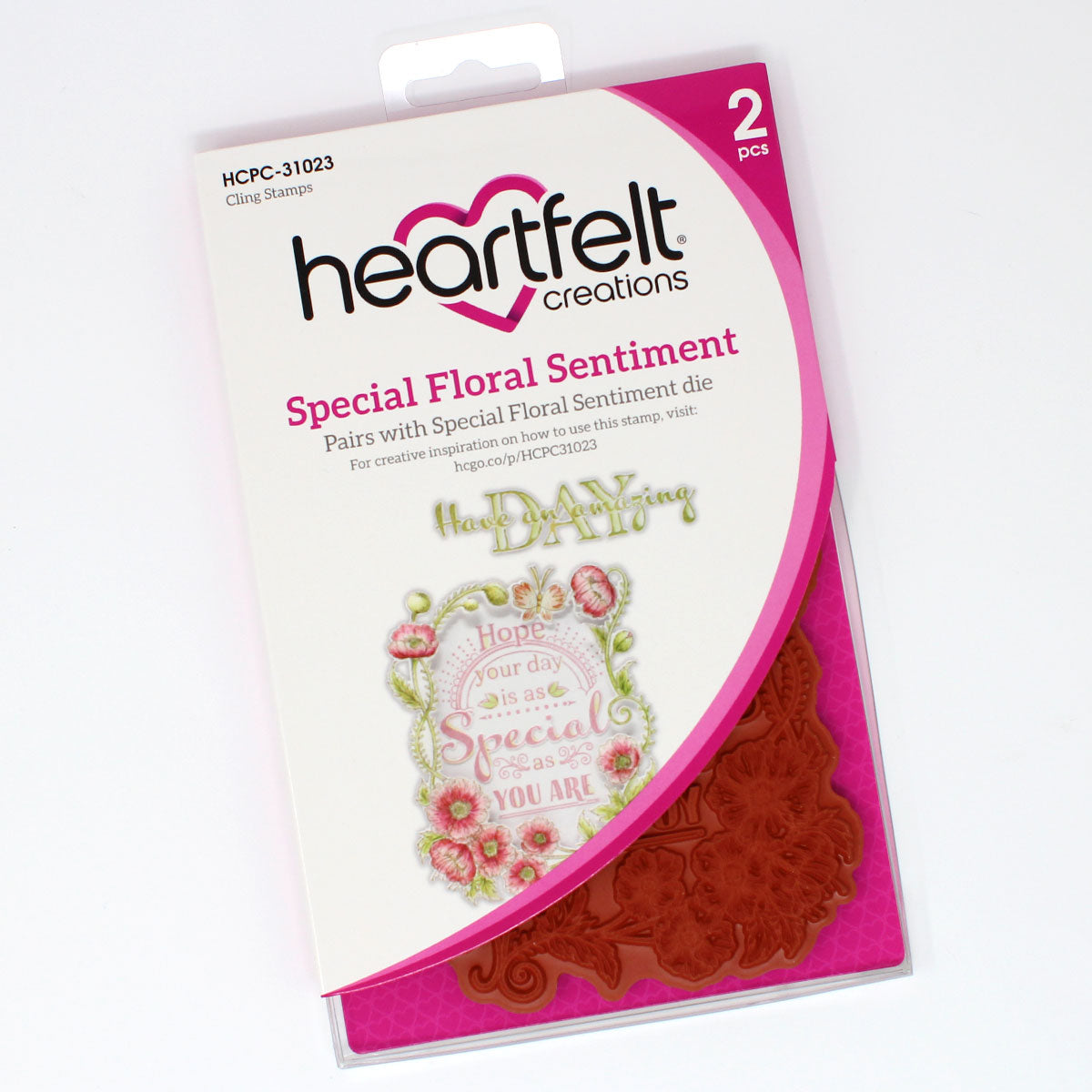 Heartfelt Creations Special Floral Sentiment Cling Stamp Set HCPC-31023 & Die HCD1-7459