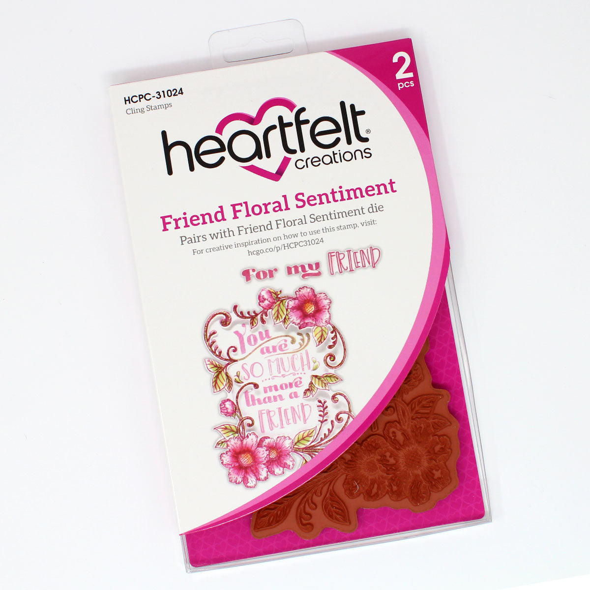 Heartfelt Creations Friend Floral Sentiment Cling Stamp Set HCPC-31024 & Die HCD1-7460