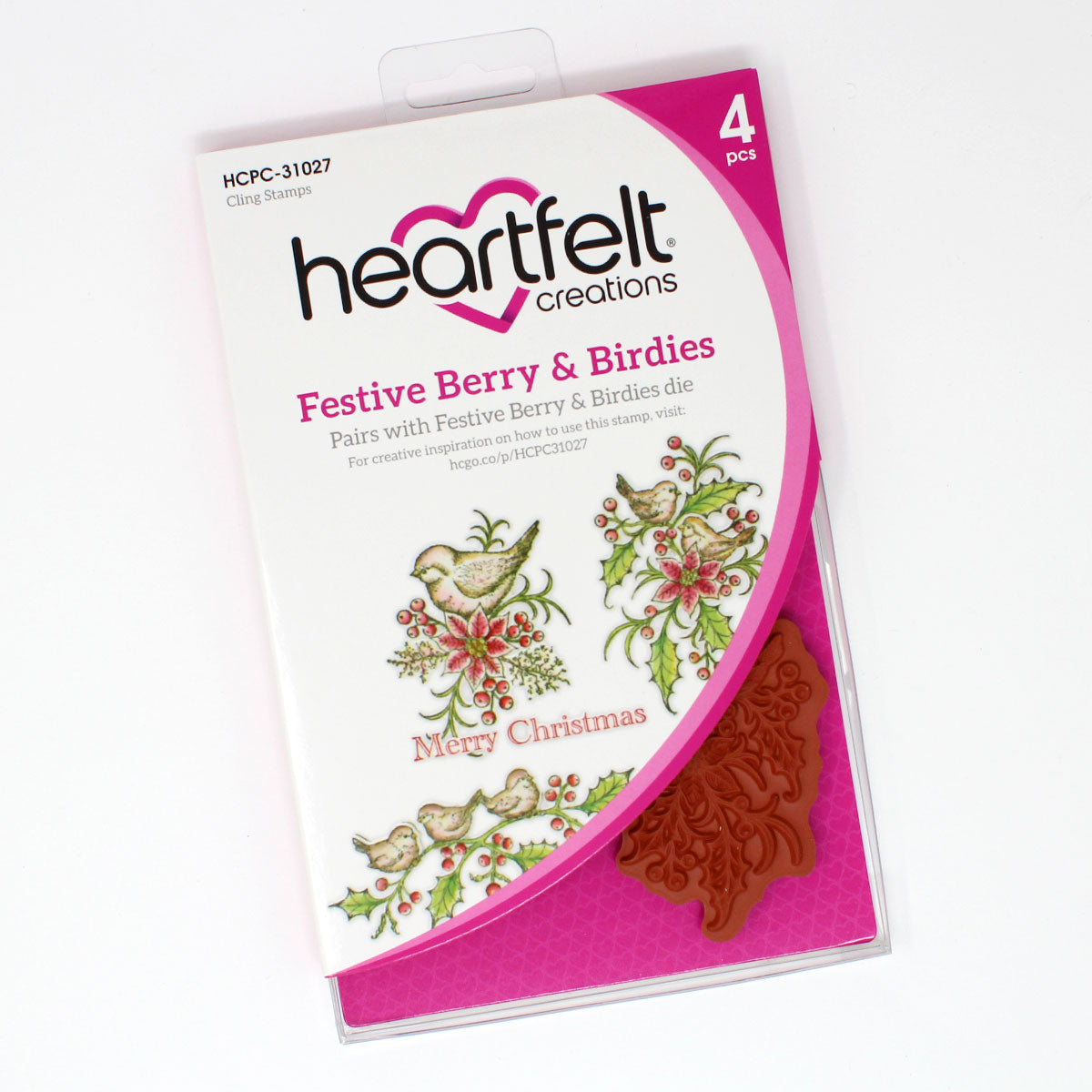Heartfelt Creations Festive Berry & Birdies Cling Stamp Set HCPC-31027 & Die HCD1-7463