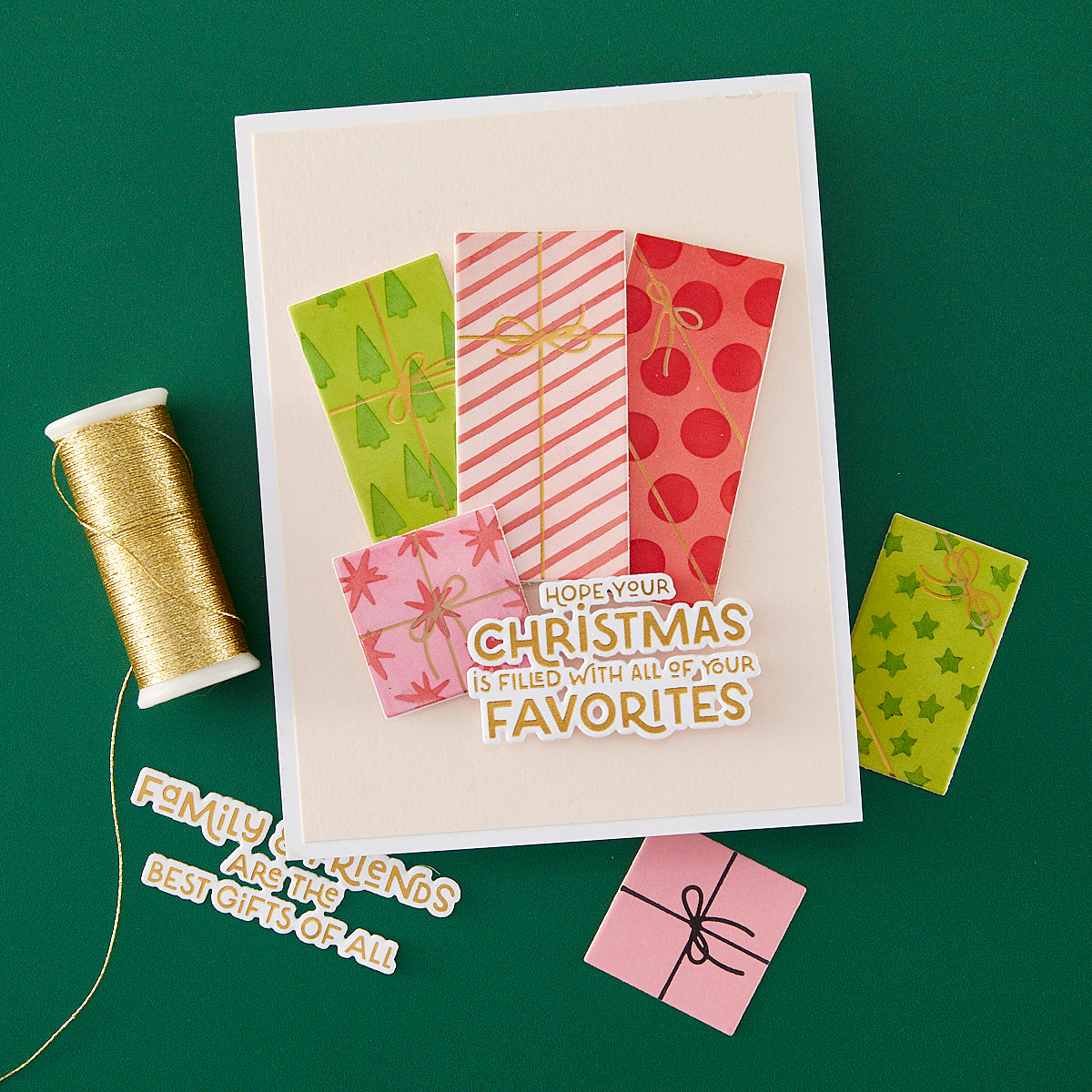 Hero Arts Here for the Presents Letterpress + Foil & Cut from the Best Gift Ever Collection