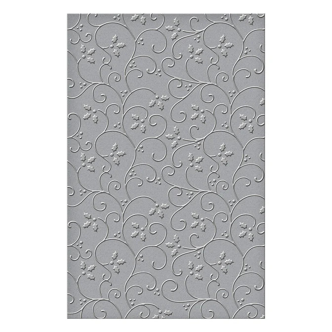 Spellbinders Holly Flourish 2D Embossing Folder from the Christmas Flourish Collection by Becca Feeken