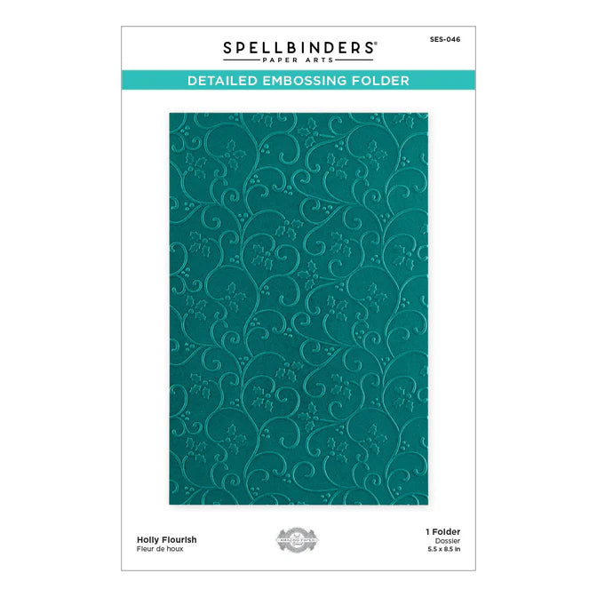 Spellbinders Holly Flourish 2D Embossing Folder from the Christmas Flourish Collection by Becca Feeken