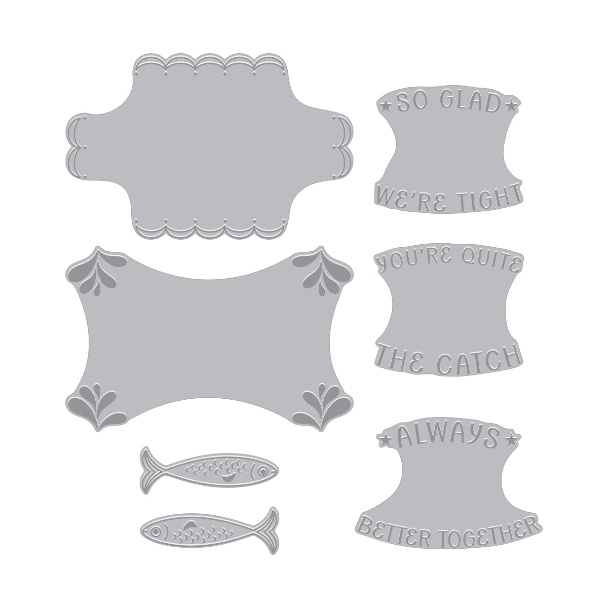 Hero Arts Glad We’re Tight Letterpress + Foil Set