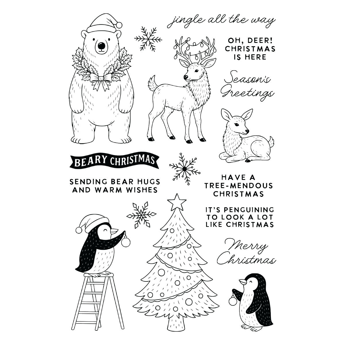 Spellbinders Polar Friends Stamp & Die Bundle by Simon Hurley