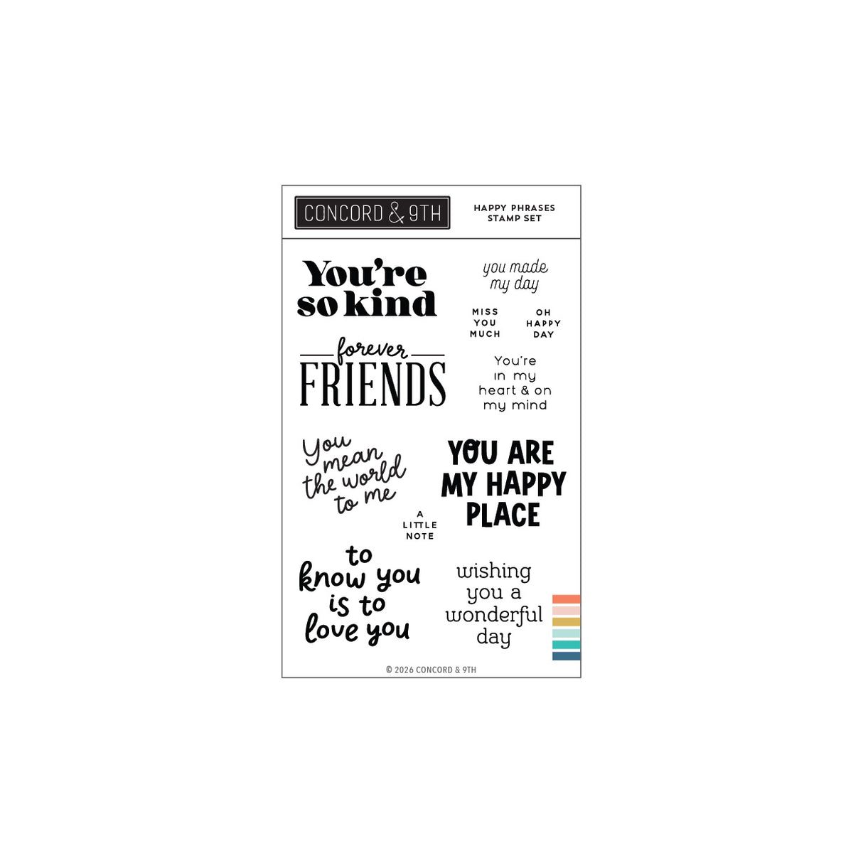 Concord & 9th Happy Phrases Stamp & Die Bundle