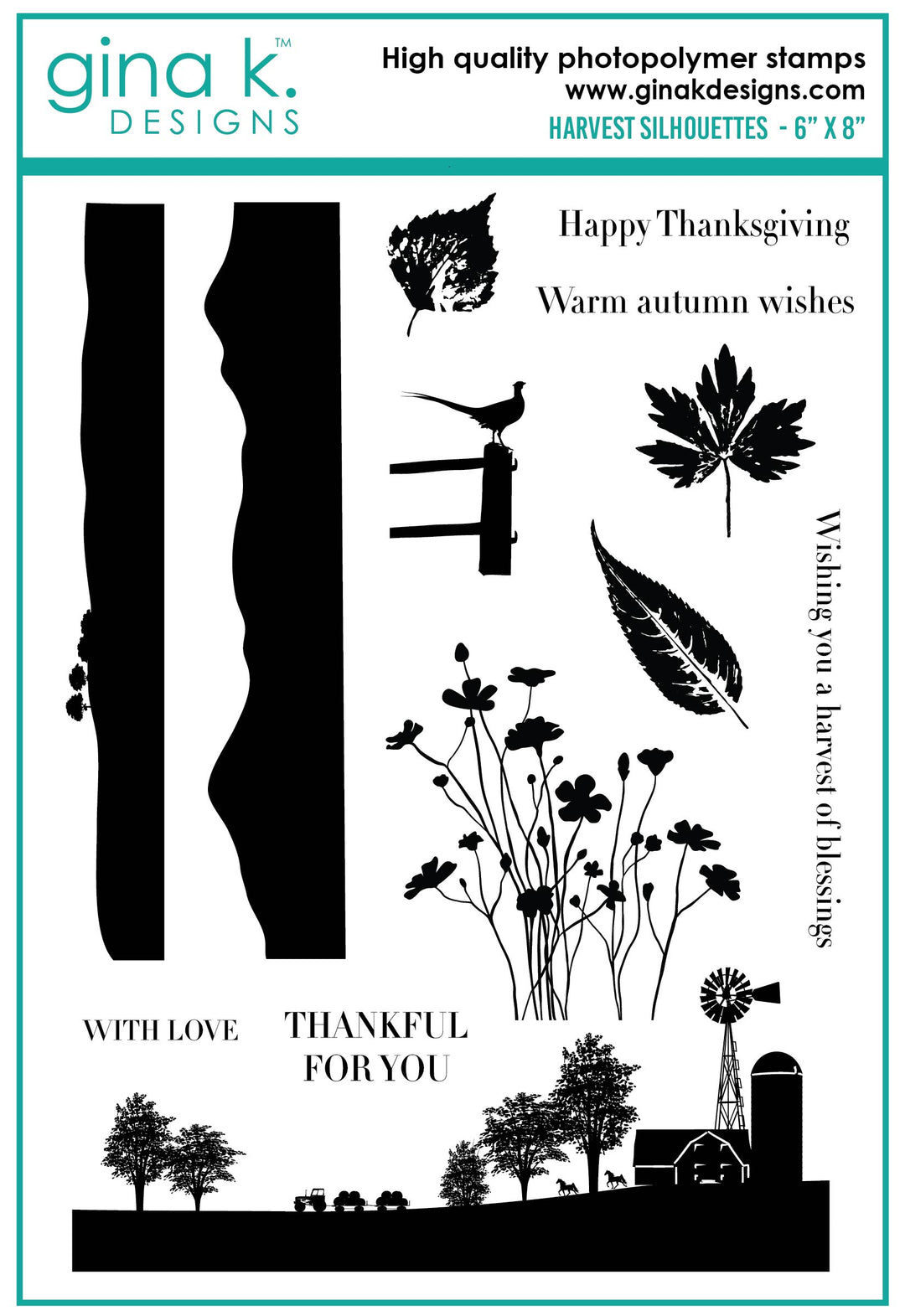 Gina K Designs Stamps - Harvest Silhouettes