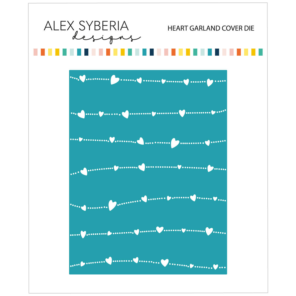 Alex Syberia Designs Heart Garland Cover Die ASD-D-184