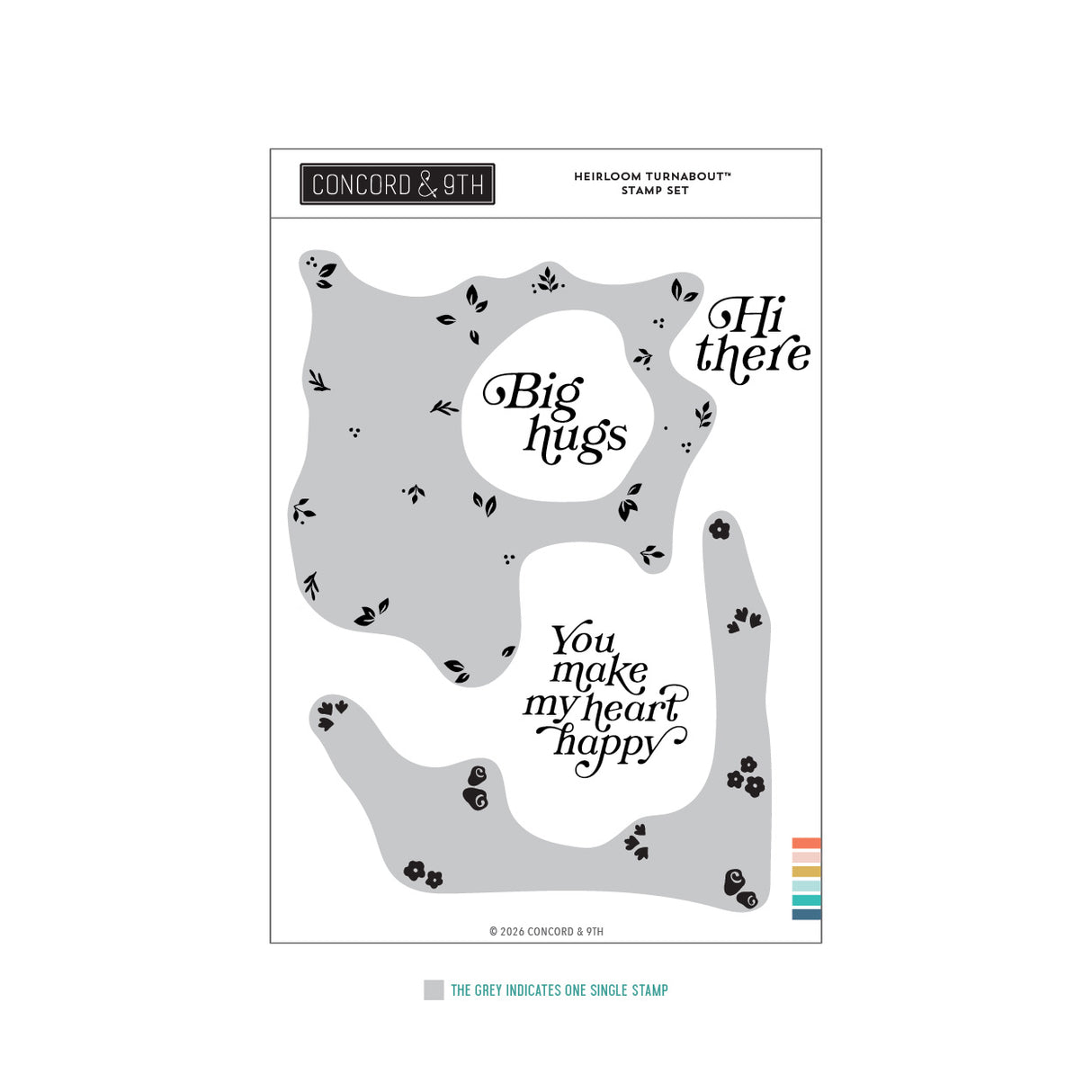 Concord & 9th Concord & 9th Heirloom Turnabout™ Stamp Set (6 x 8) / Die Bundle