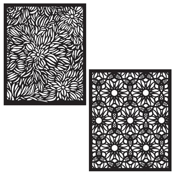 Hero Arts Floral Patterns Stencil Pair