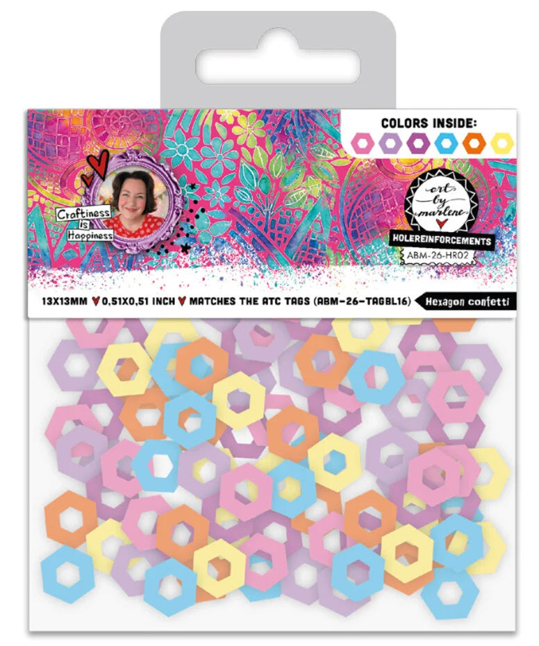 Studio Light Art By Marlene Hole-Reinforcements Hexagon Confetti - ABM-26-HR02