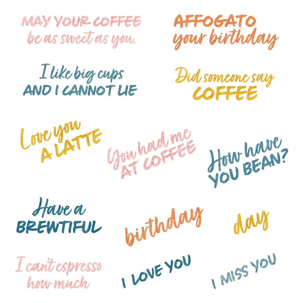 Honey Bee Stamps You Had Me At Coffee - 4x 6 Photopolymer Stamp Set / Die Bundle