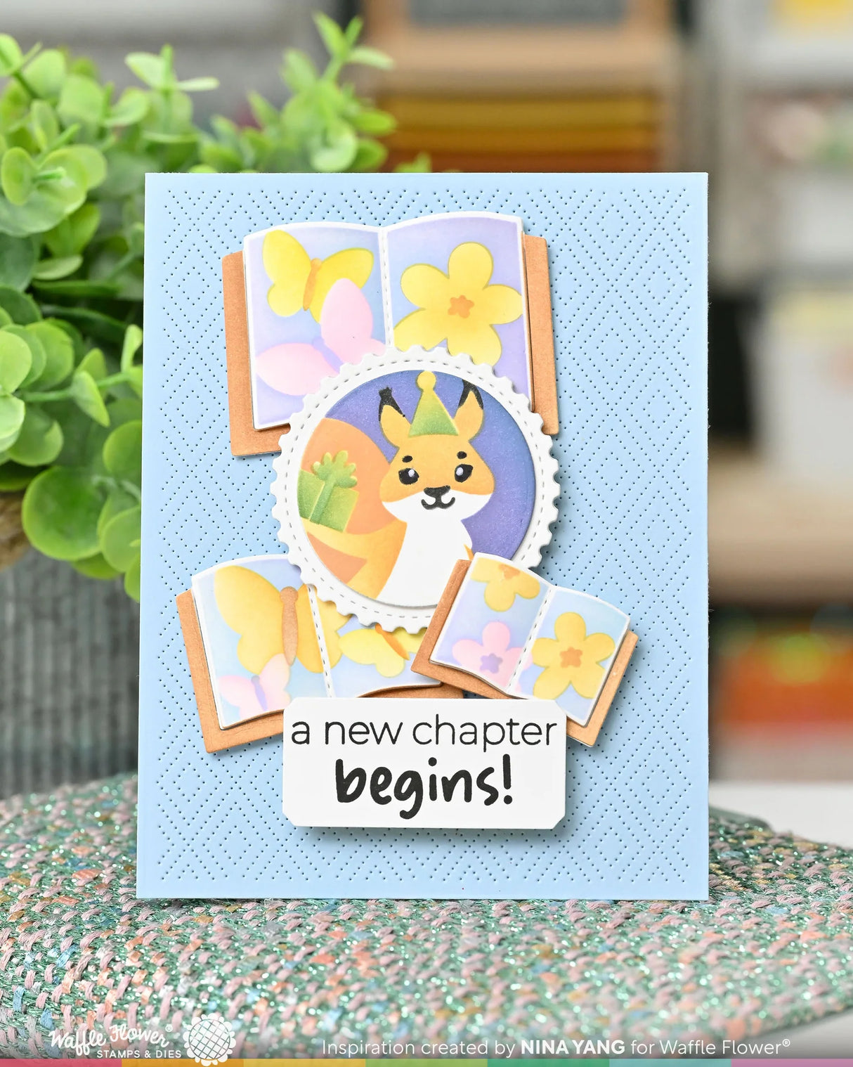 Waffle Flower Crafts Inside Sentiments Book Lover Stamp Set