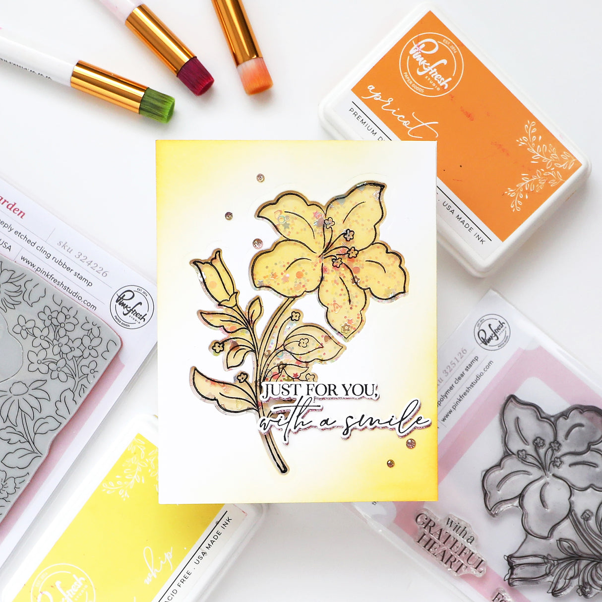 Pinkfresh Studio Bloom & Buds Stamp / Die / Stencil Bundle