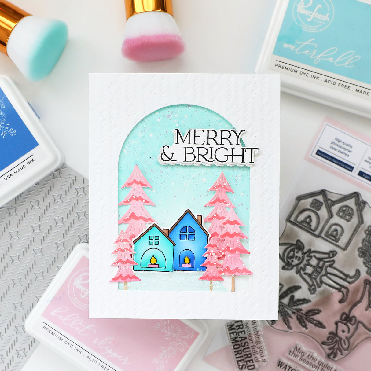 Pinkfresh Studio The Shelf Edit: Magic of the Season stamp/ Die/ Stencil Bundle