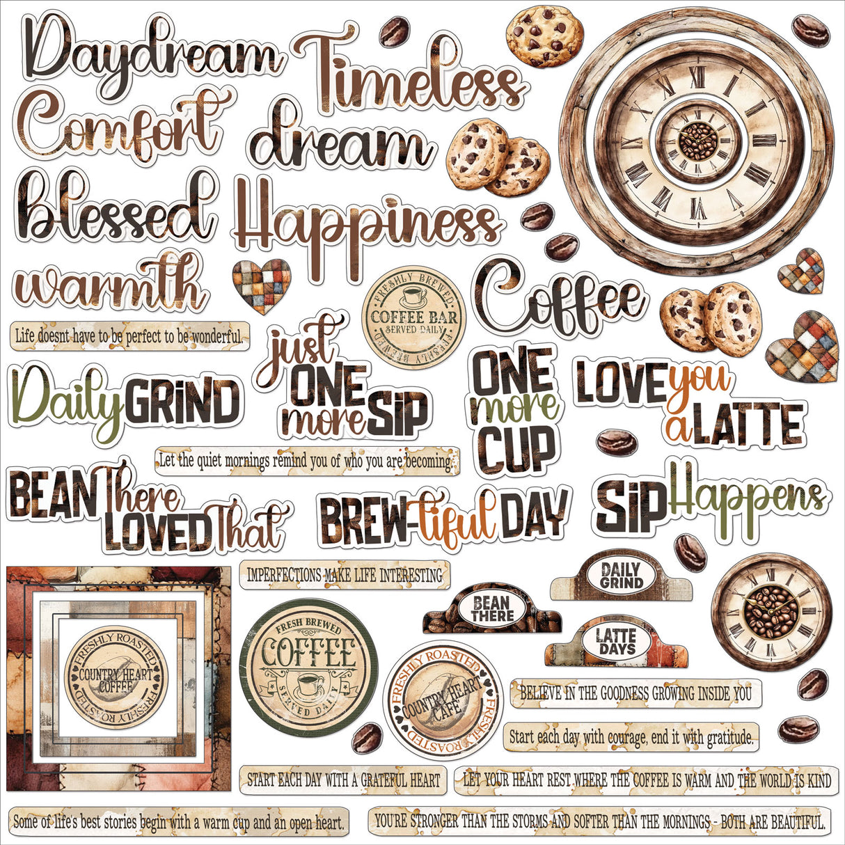 49 & Market Country Heart Cafe Chipboard Assortment - JCH-36411