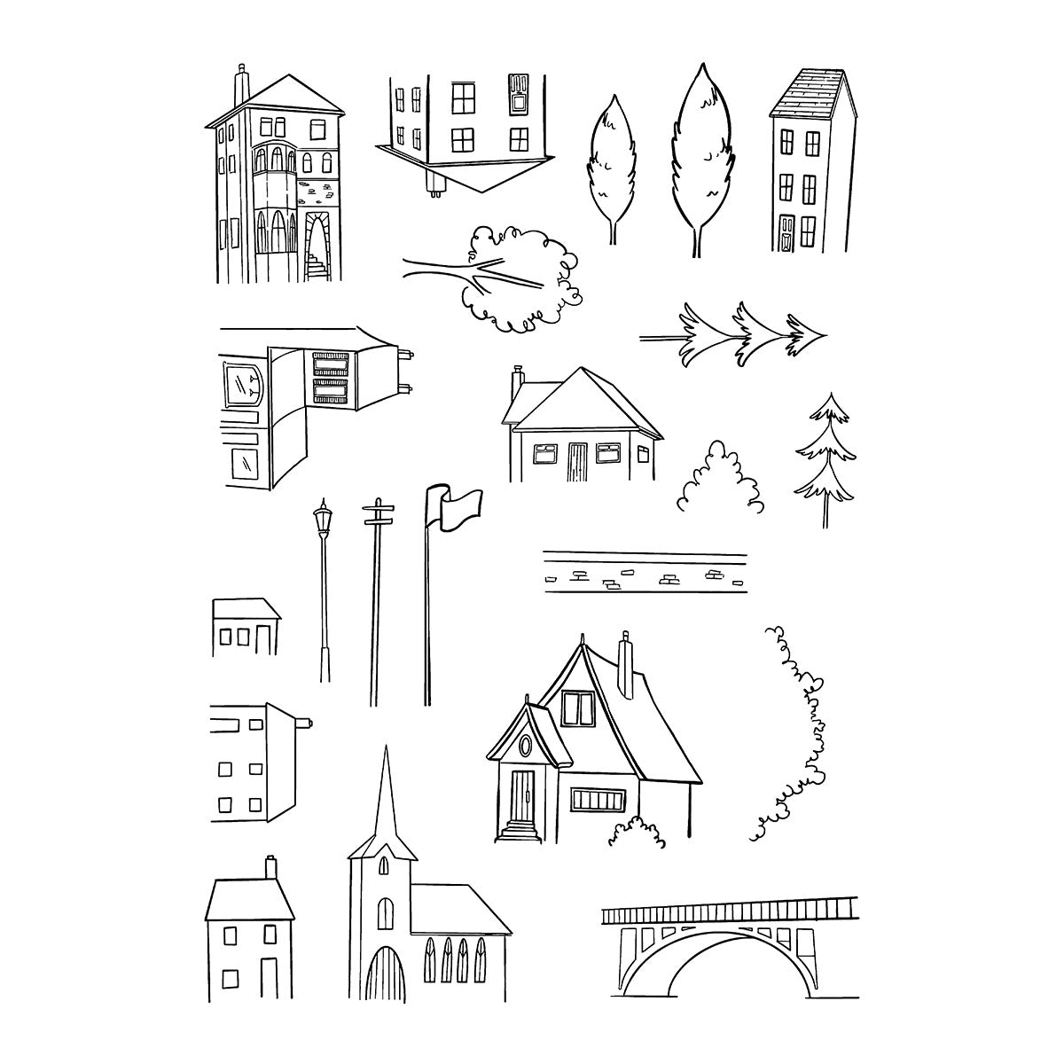 Spellbinders Little Lodgings Clear Stamp Set by Josh Griffiths Studio