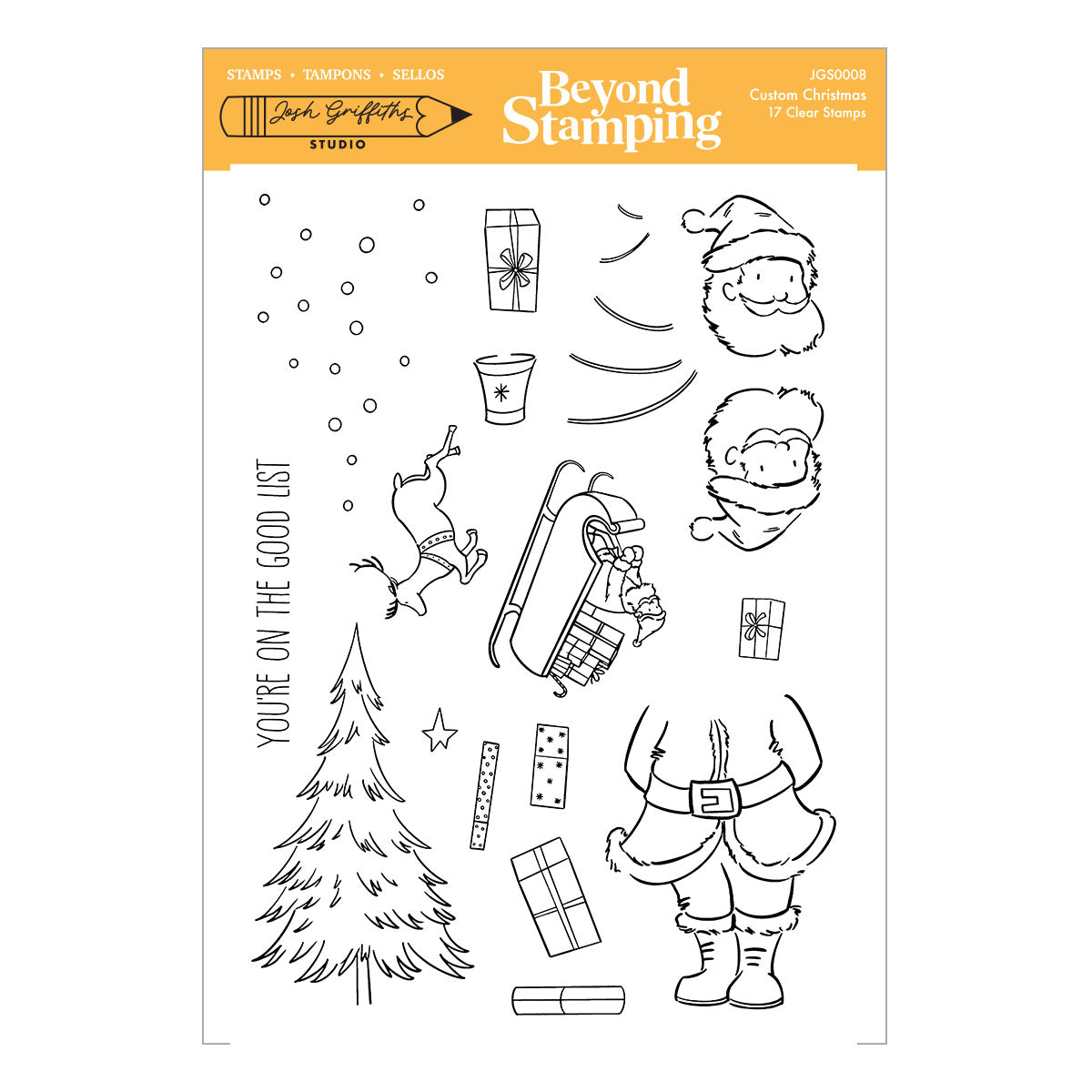 Spellbinders Custom Christmas Clear Stamp Set by Josh Griffiths Studio