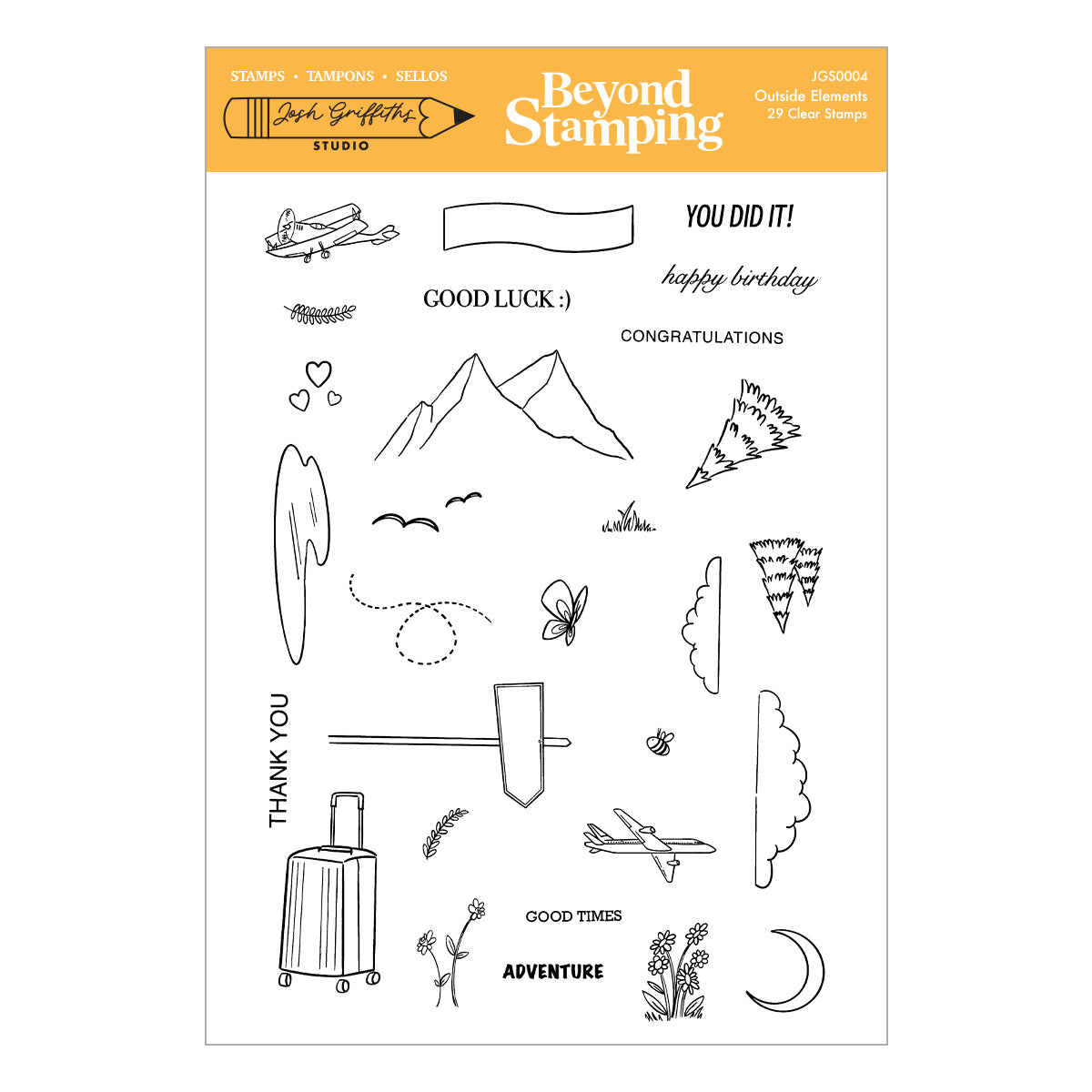 Spellbinders Beyond Stamping Outside Elements Clear Stamp Set by Josh Griffiths Studio - JGS0004