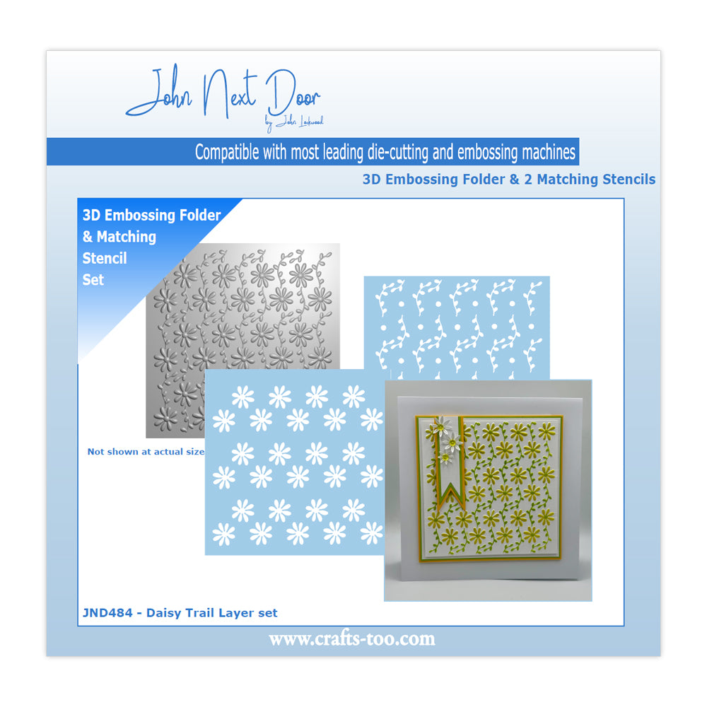 John Next Door 3D Embossing Folder & Stencils - Daisy Trail Layer